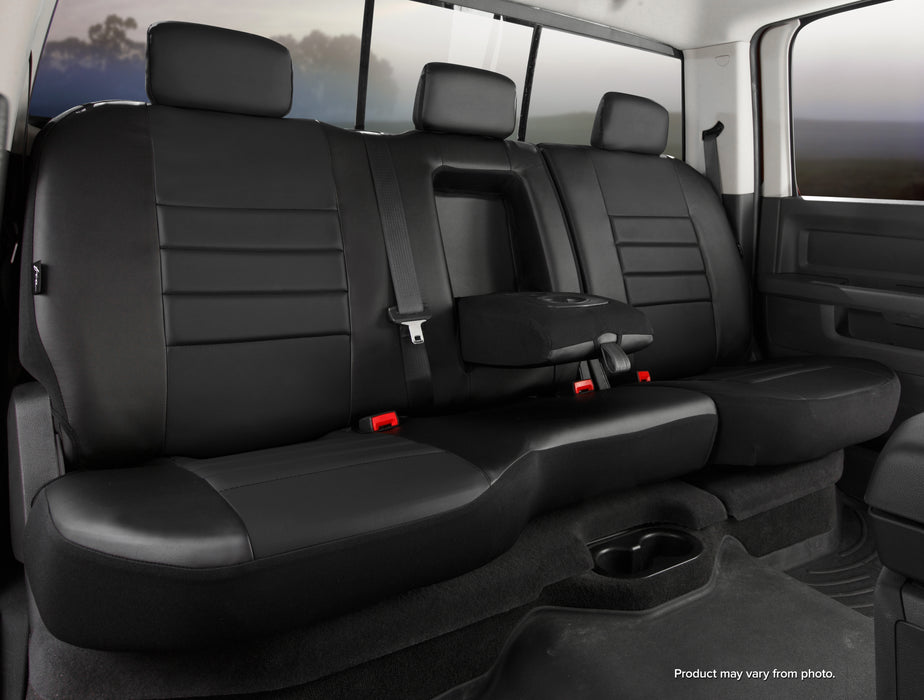 FIA SL65-2 BLK/BLK SL60 Series - Leatherlite Simulated Leather Custom Fit Rear Seat Cover- Black - Truck Part Superstore