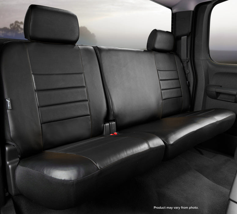 FIA SL65-1 BLK/BLK SL60 Series - Leatherlite Simulated Leather Custom Fit Rear Seat Cover- Black - Truck Part Superstore