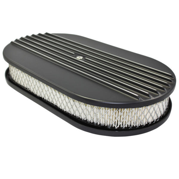 SPECIALTY PRODUCTS COMPANY 6491BK Air Cleaner Kit  15in X 2in Oval Half Finned Top
