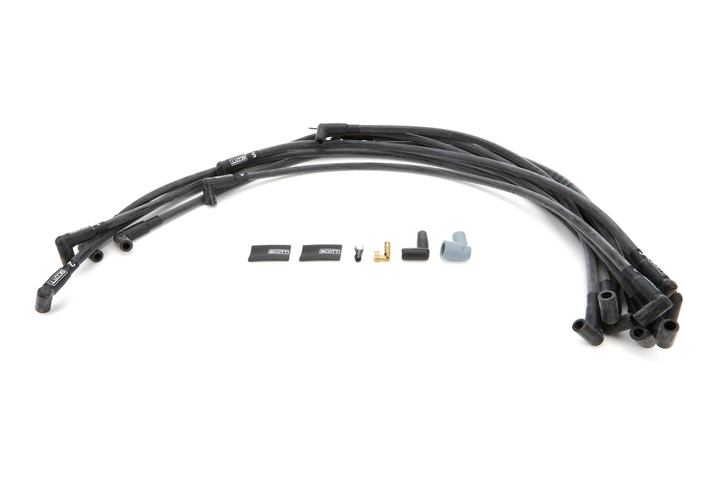 SCOTT PERFORMANCE CH-407-1 SBC Spark Plug Wire Set 90-Degree - Black