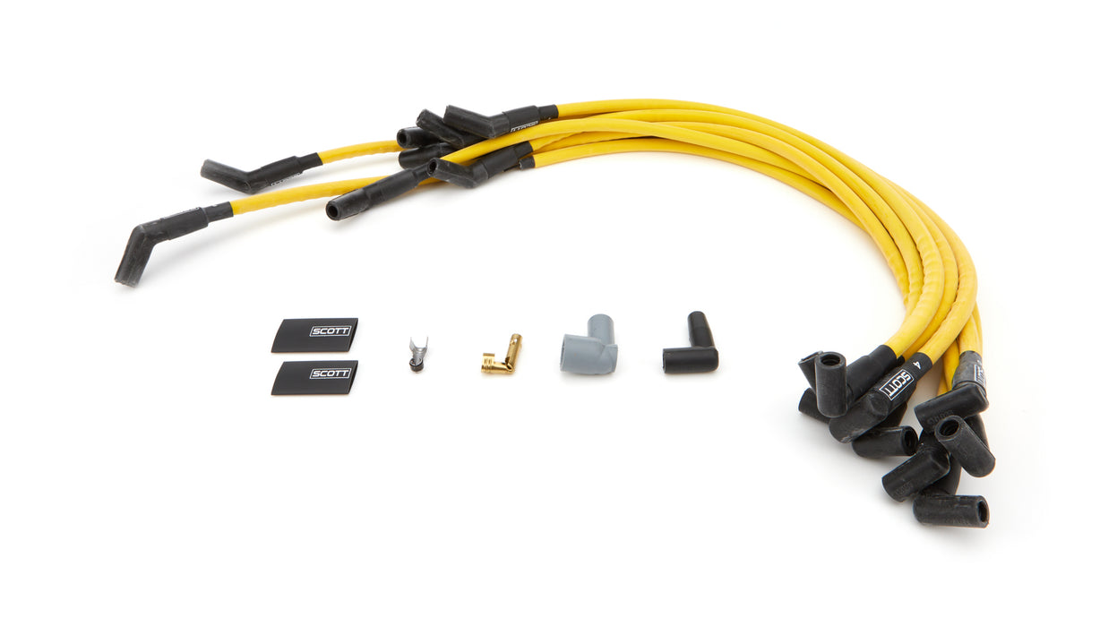 SCOTT PERFORMANCE CH-415-7 BBC Spark Plug Wire Set 90-Degree - Yellow