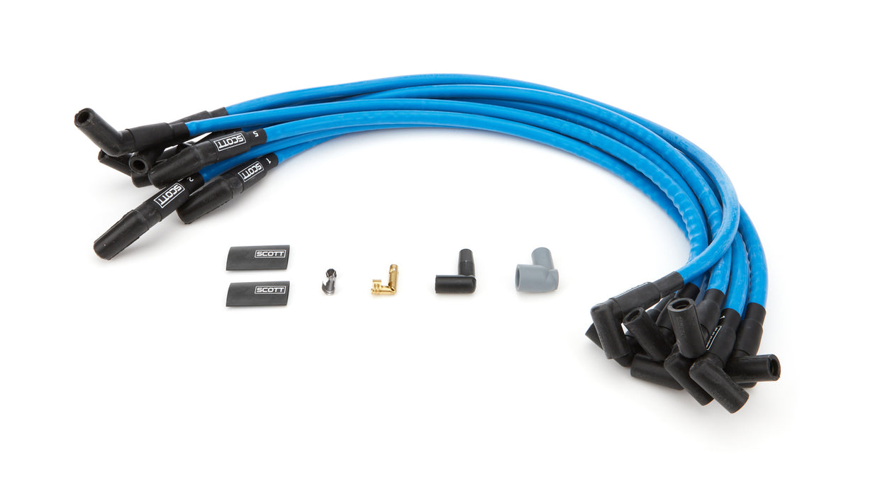 SCOTT PERFORMANCE CH-426-4 SBF Spark Plug Wire Set 45-Degree - Blue