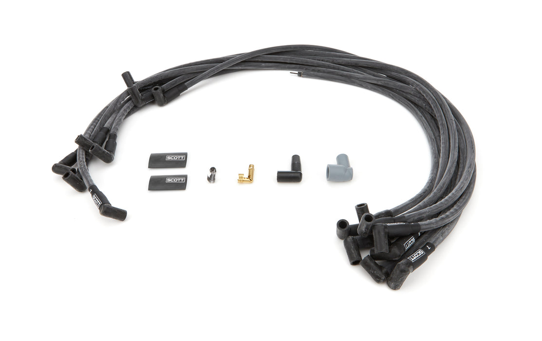 SCOTT PERFORMANCE CH-435-1 SBC Spark Plug Wire Set 90-Degree - Black