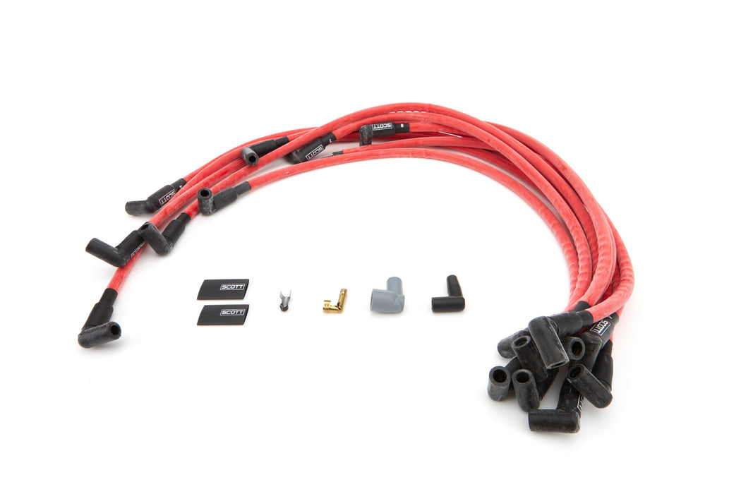 SCOTT PERFORMANCE CH-516-2 BBC Spark Plug Wire Set 90-Degree - Red