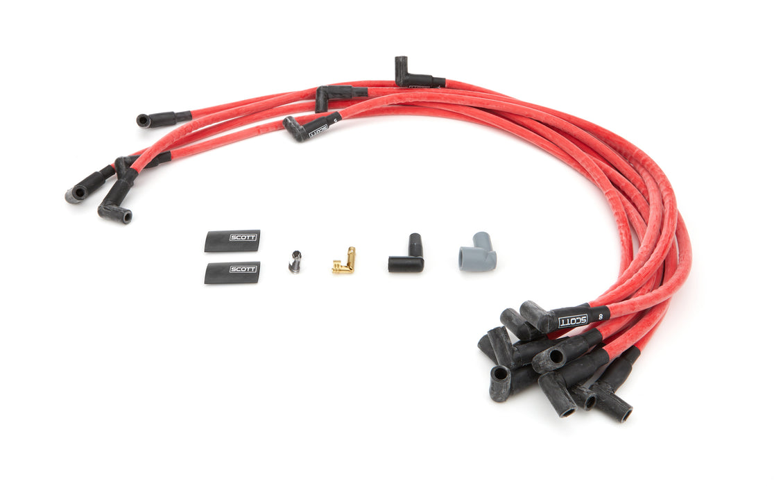 SCOTT PERFORMANCE CH-604-2 SBC Spark Plug Wire Set Red 604 Crate Engine