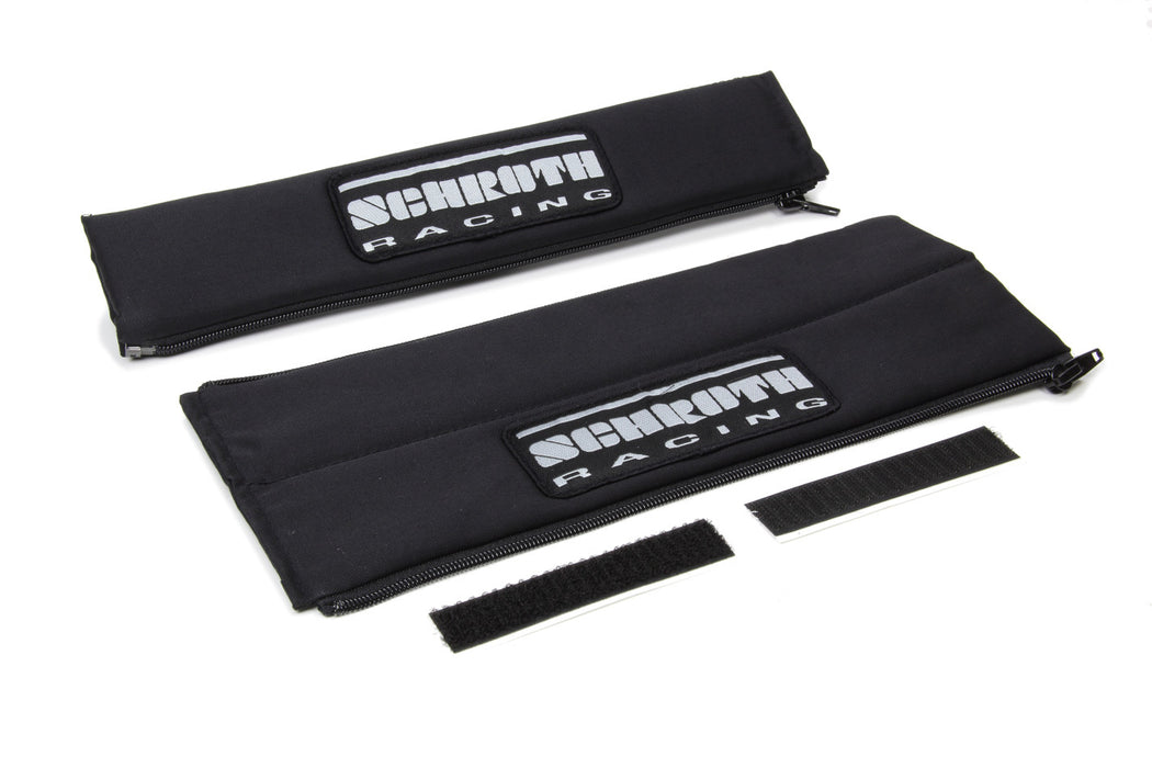 SCHROTH RACING SR09119 Harness Pads 2in Wide Black w/ Silver Patch