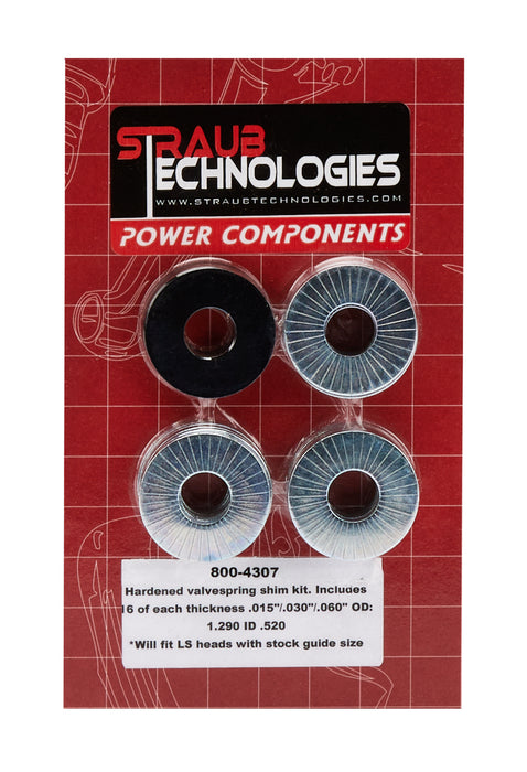 STRAUB TECHNOLOGIES INC. 800-4307 Valve Spring Shim Kit 16 Each .015/.030/.060