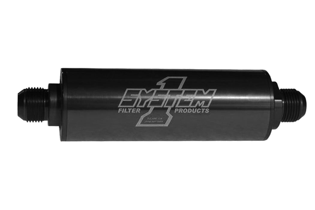 SYSTEM ONE 202-202408B Inline Fuel Filter - #8 Billet - Black