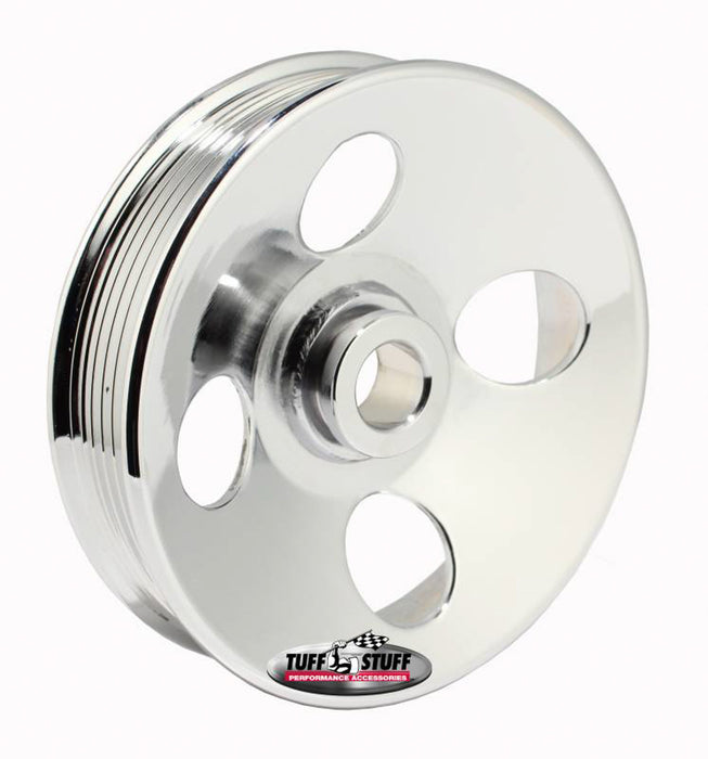 TUFF-STUFF 8487A Type II Power Steering Pulley 6 Groove Chrome