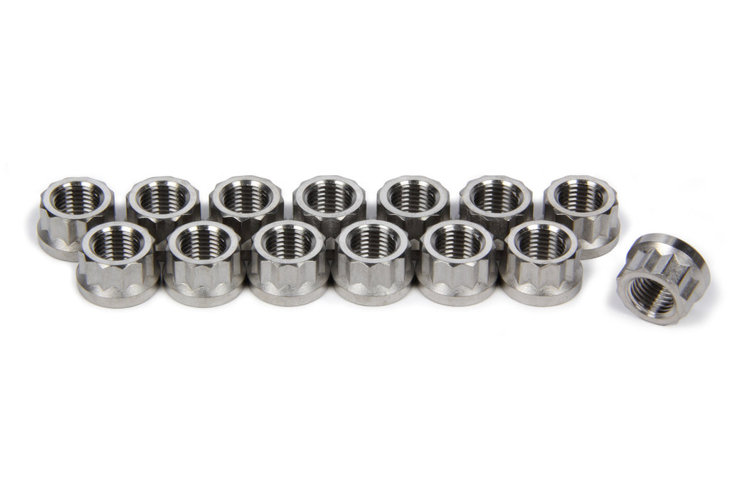 Ti22 PERFORMANCE 1124 Header Flange Nut Set 12pt Titanium 14pcs