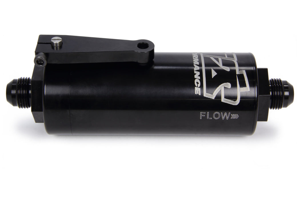 Ti22 PERFORMANCE 5508 8 AN Fuel Filter With Shutoff Black 100 Micron