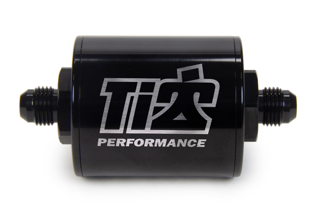 Ti22 PERFORMANCE 5526 6 AN Fuel Filter Short Style 100 Micron Black