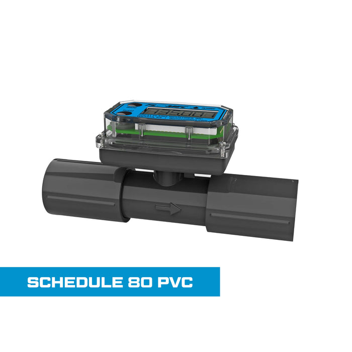 Turbine Flow Meter, Battery Powered Display, Schedule 80 PVC for Water - Truck Part Superstore