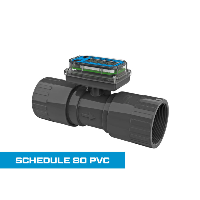 Turbine Flow Meter, Battery Powered Display, Schedule 80 PVC for Water - Truck Part Superstore