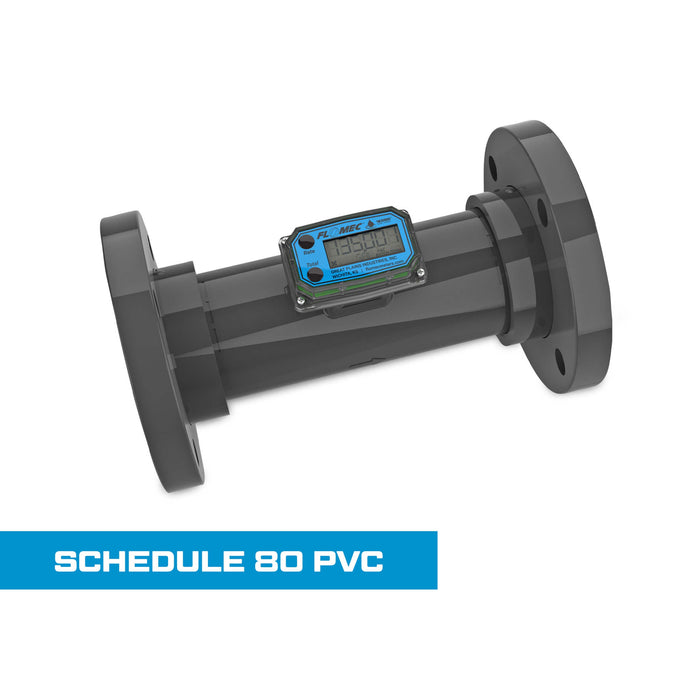 Turbine Flow Meter, Battery Powered Display, Schedule 80 PVC for Water - Truck Part Superstore