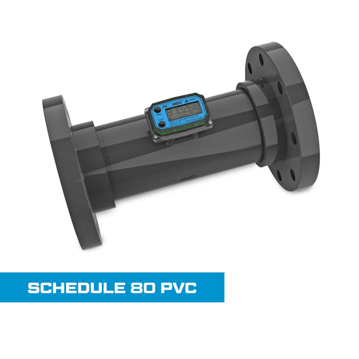 Turbine Flow Meter, Battery Powered Display, Schedule 80 PVC for Water - Truck Part Superstore
