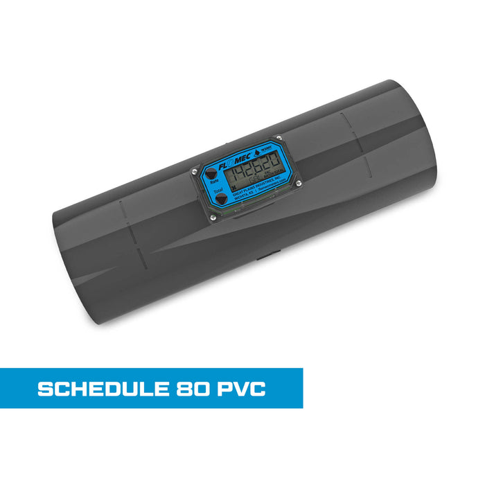Turbine Flow Meter, Battery Powered Display, Schedule 80 PVC for Water - Truck Part Superstore
