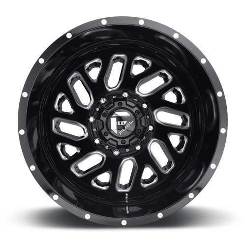 Fuel 1PC D58122828D25 D581 22X8.25 8X6.5 GL-BLK-MIL -215MM - Truck Part Superstore