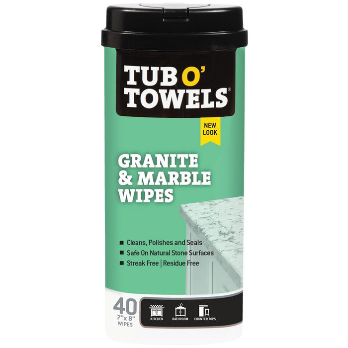 Tub O' Towels TW40-GR 40-Count Granite & Marble