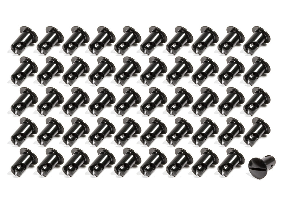 TRIPLE X RACE COMPONENTS CH-4401-50-BLK Oval Head Button Alum Black .500 Long 50 Pack