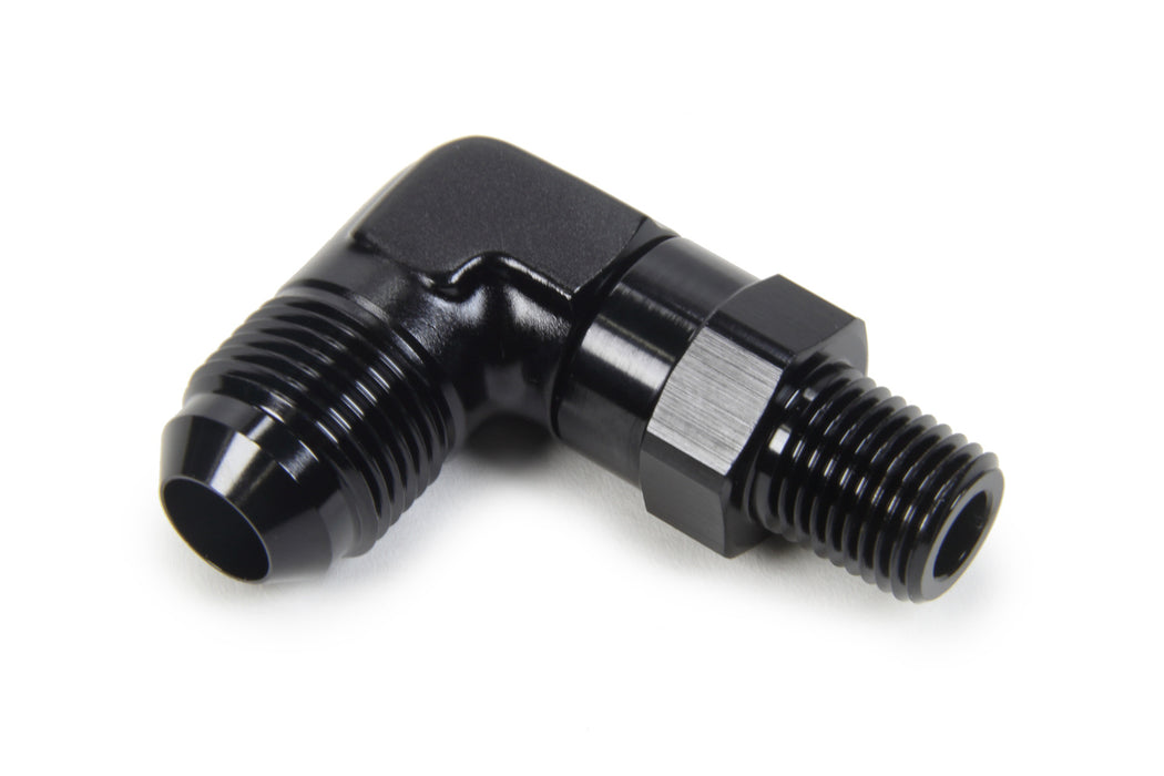 TRIPLE X RACE COMPONENTS HF-93082-BLK AN to NPT Swivel 90 Deg #8 x 1/4
