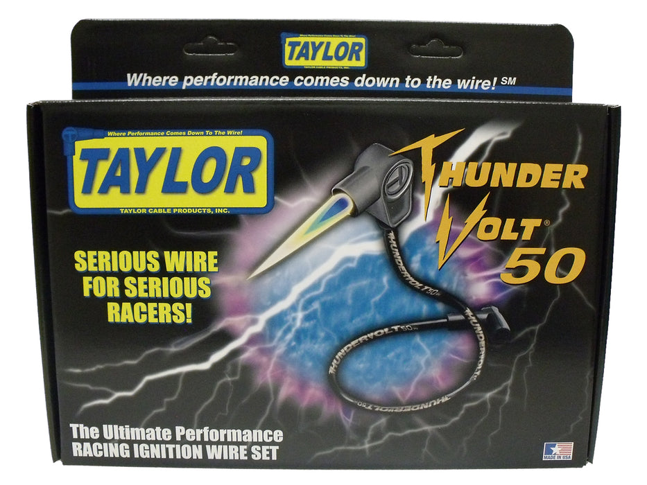 Taylor Cable 98006 ThunderVolt 50 10.4mm Ignition Wire Set; Custom Fit; Black - Truck Part Superstore