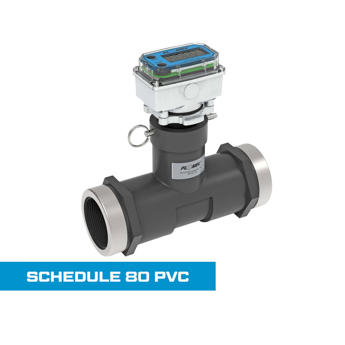 Ultrasonic Flow Meter, Battery Powered Display, Schedule 80 PVC Tee for Water - Truck Part Superstore