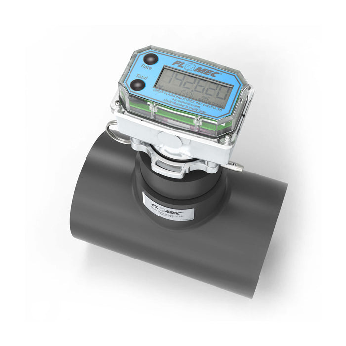 Ultrasonic Flow Meter, Battery Powered Display, Schedule 80 PVC Tee for Water - Truck Part Superstore