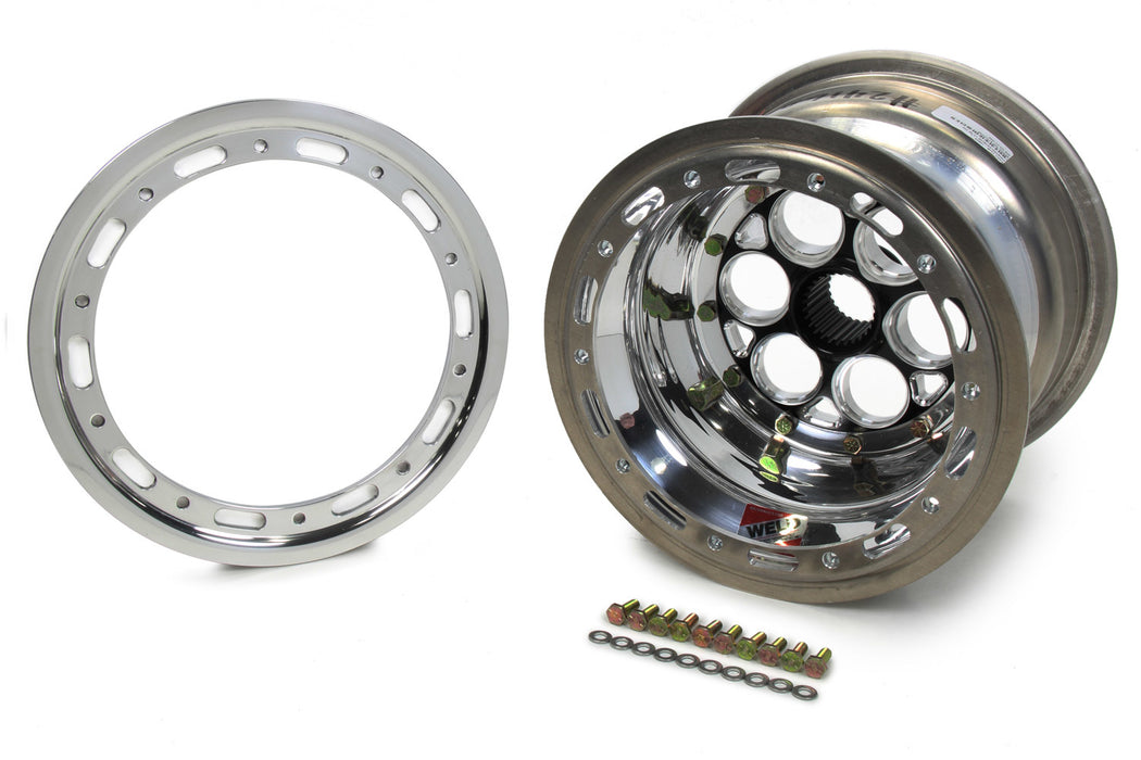 WELD RACING 734B-10823 10x8 27 Spline 3in BS w/ Beadlock Black