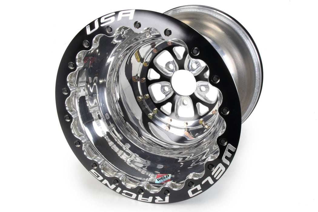 WELD RACING 84B-616278UB V-Series Drag Wheel Blk 16x16 5x4.75 4.0BS Dbl