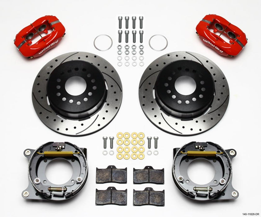 WILWOOD 140-11828-DR Rear Brake Kit 57-62 Corvette Red Caliper