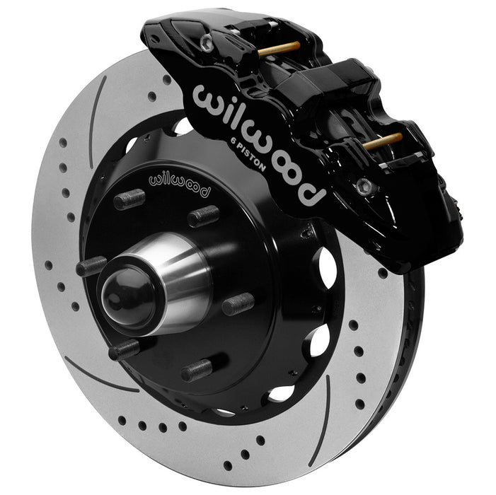 WILWOOD 140-16459-D Front Brake Kit C10 6Lug AERO6 14in Drilled Blk