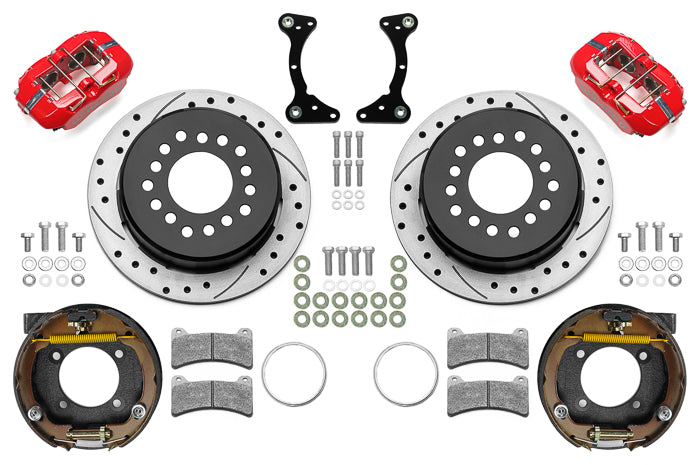 WILWOOD 140-17120-DR Brake Kit Rear Red FDP Drilled 11in GM G Body