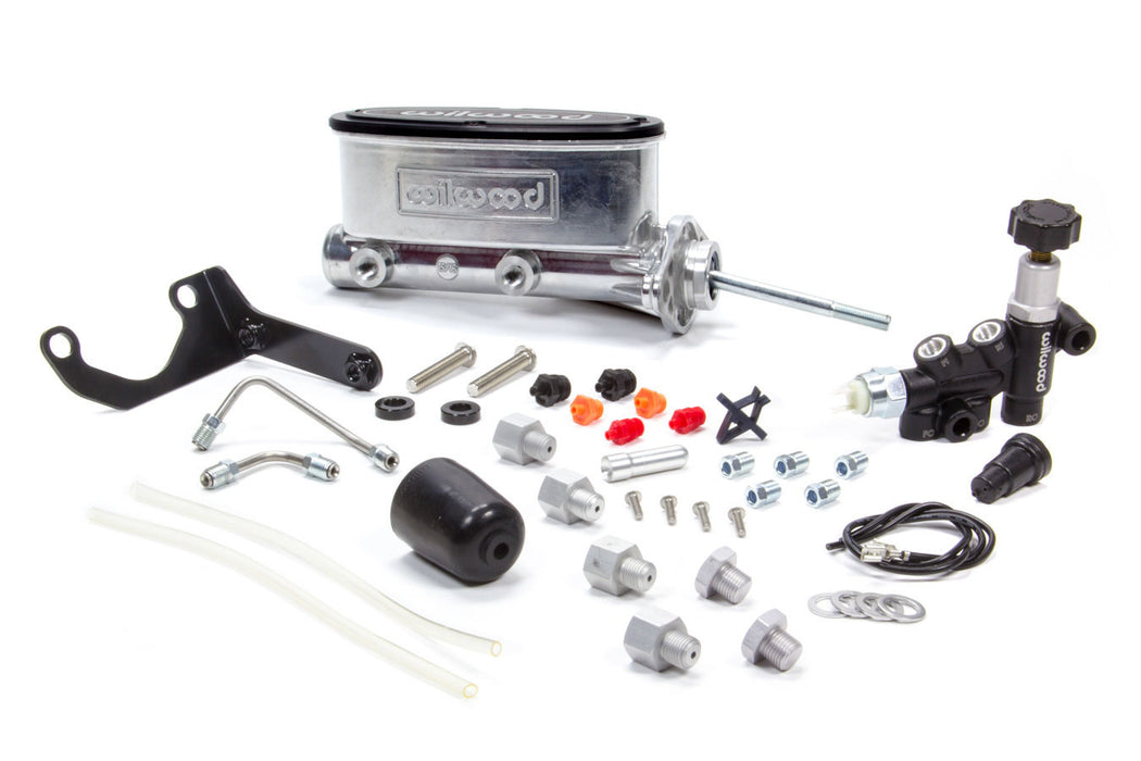 WILWOOD 261-13626-P Alum Tandem M/C Kit w/ Brkt & Prop Valve 15/16