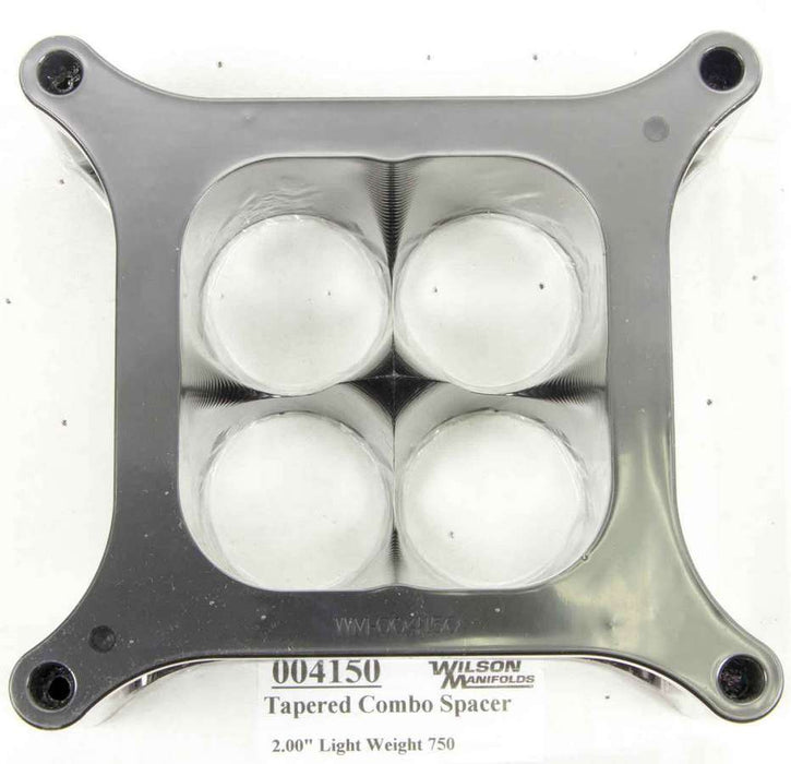 WILSON MANIFOLDS 004150 Carburetor Spacer - 4150 2in 4-Hole L/W Tapered
