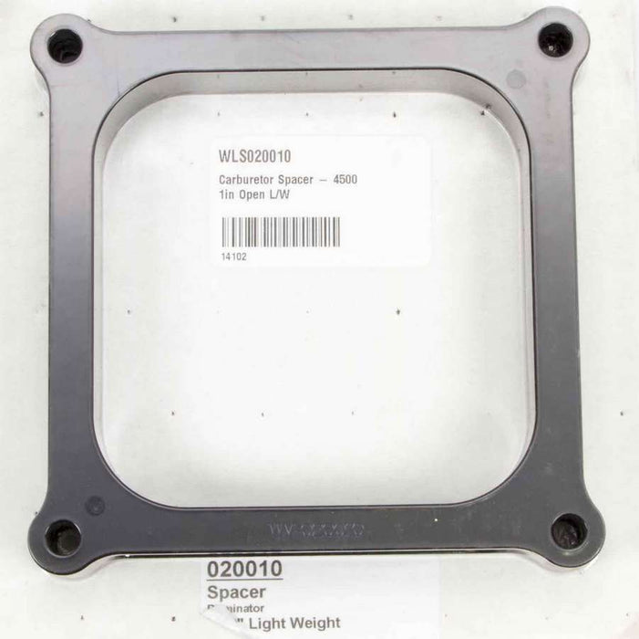 WILSON MANIFOLDS 020010 Carburetor Spacer - 4500 1in Open L/W