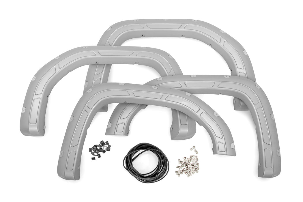 Rough Country A-G11950-GAN Defender Pocket Fender Flares Silver Ice Metallic GMC Sierra 1500 (19-23) Rough Country - Truck Part Superstore