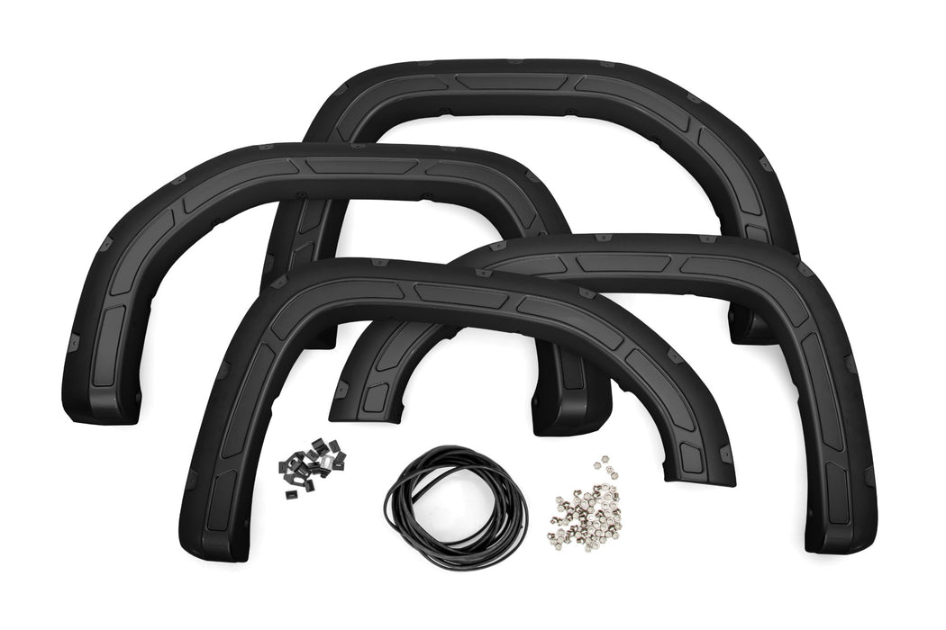 Rough Country A-G11950 Defender Pocket Fender Flares Flat Black GMC Sierra 1500 2WD/4WD (19-23) Rough Country - Truck Part Superstore