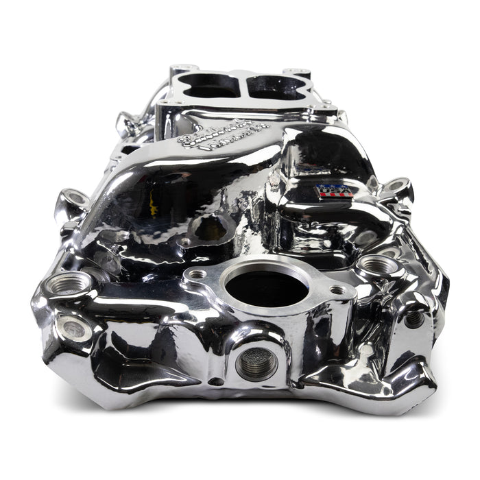 Edelbrock 2161-CP Performer 2-O Manifold for 1965-90 B/B Chevy Oval Port Heads, Chrome Plasma - Truck Part Superstore