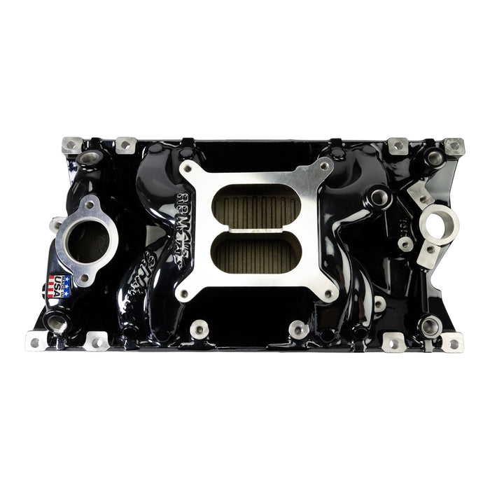 Edelbrock 7516-BP Edelbrock RPM Air-Gap Manifold for Small-Block Chevy Vortec, Black Plasma Finish - Truck Part Superstore