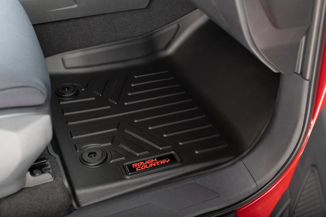 Rough Country M-71780 Floor Mats Front Row  and Rear Row CrewMax Toyota Tundra 2WD/4WD (22-23) Rough Country - Truck Part Superstore