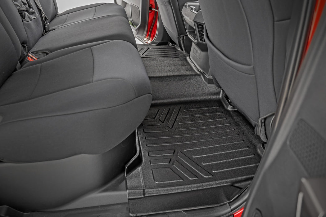 Rough Country M-71780 Floor Mats Front Row  and Rear Row CrewMax Toyota Tundra 2WD/4WD (22-23) Rough Country - Truck Part Superstore