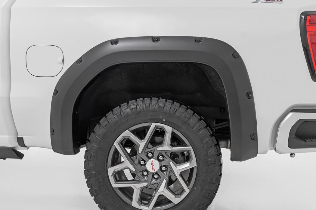 Rough Country F-C11950A Traditional Pocket Fender Flares Flat Black GMC Sierra 1500 2WD/4WD (19-23) Rough Country - Truck Part Superstore