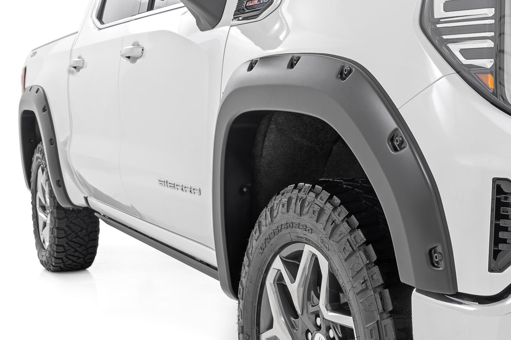 Rough Country F-C11950A Traditional Pocket Fender Flares Flat Black GMC Sierra 1500 2WD/4WD (19-23) Rough Country - Truck Part Superstore