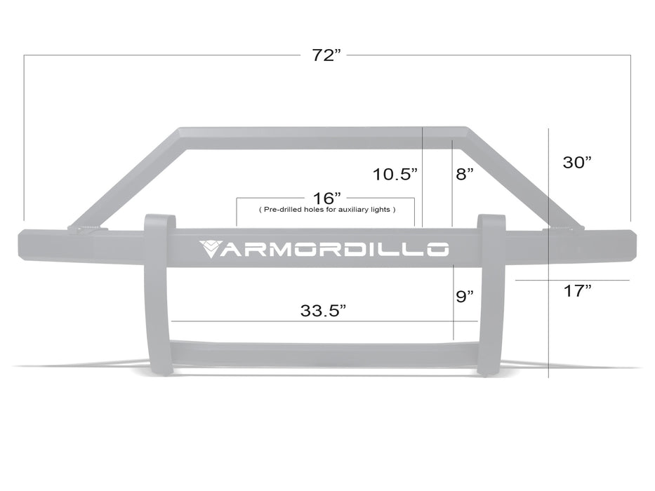 Armordillo USA 8714225 2007-2013 GMC Sierra 1500 AR2 Pre-Runner Guard - Matte Black - Truck Part Superstore