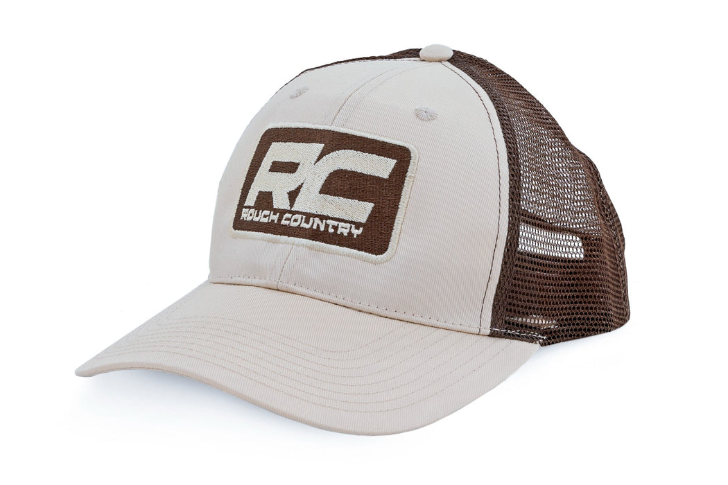 Rough Country 84129 Rough Country Hat - Brown Mesh - Rough Country Patch - Khaki -MC6901 - Truck Part Superstore