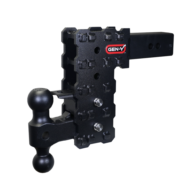 GEN-Y Hitch GH-2424X PHANTOM-X 2.5" Solid Shank 7.5" Drop 1.6K TW 16K Hitch Dual-Ball & Pintle Lock - Truck Part Superstore