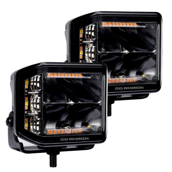 Go Rhino 750700322SCS Available in spot or flood optics, these lights emit a bright white 5700K beam. - Truck Part Superstore