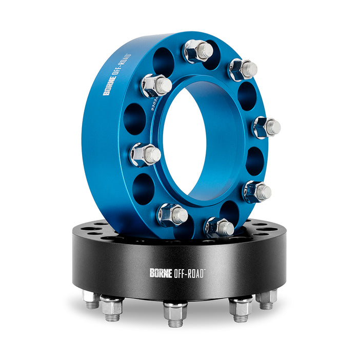 Mishimoto BNWS-006-500BL Wheel Spacers, 8X165.1, 121.3mm Center Bore, M14 X 1.5, 50mm Thick, Blue - Truck Part Superstore