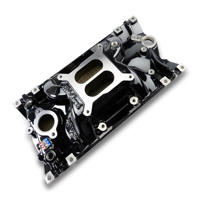 Edelbrock 2716-BP Edelbrock Perf EPS Manifold for Small-Block Chevy Vortec, Black Plasma Finish - Truck Part Superstore